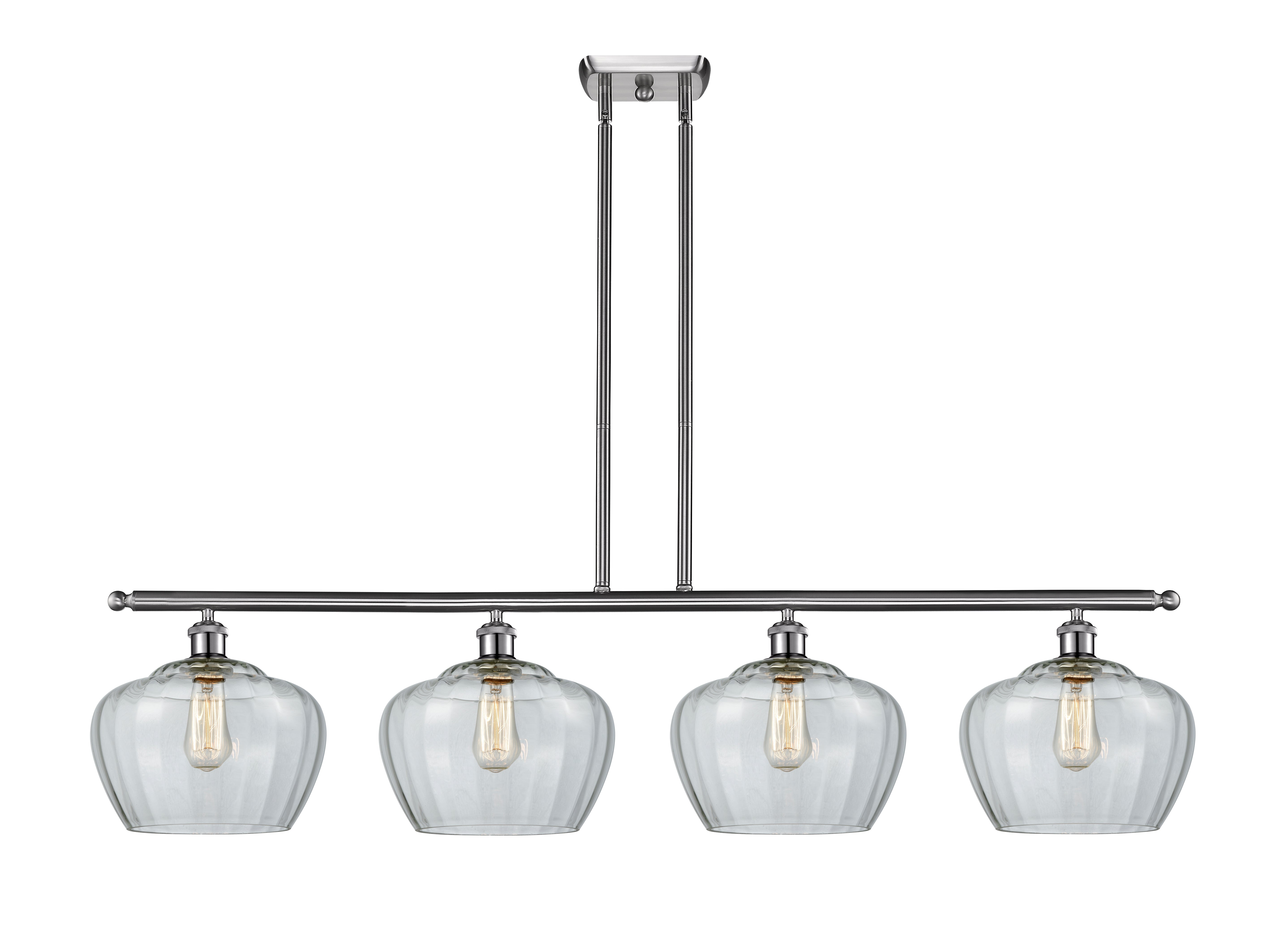 Ballston Island Light Cast Brass Glass Steel