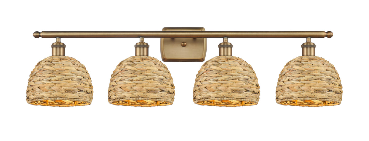 Woven Rattan 38-Inch 4-Light Bath Vanity Light
