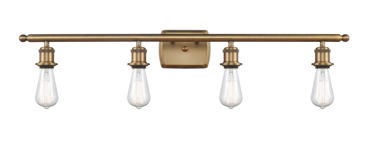 Bare Bulb 36-Inch 4-Light Bath Vanity Light with LED Bulbs