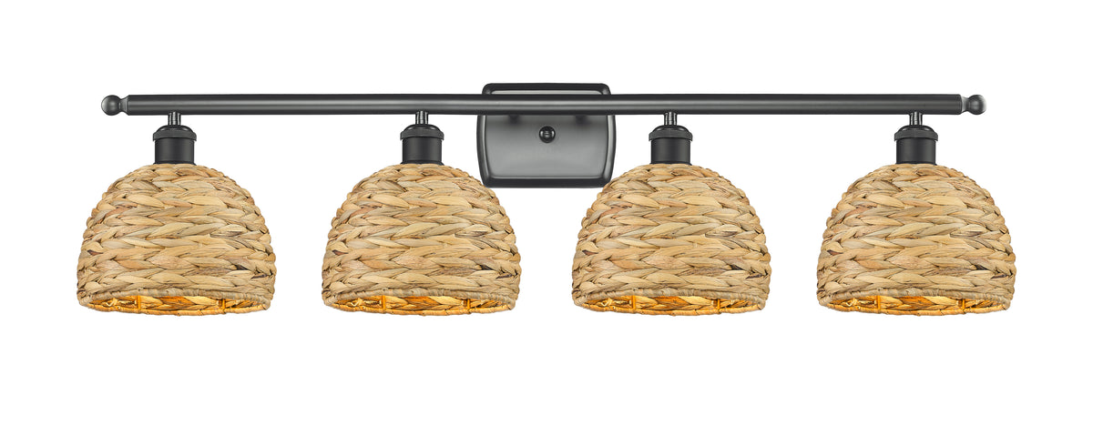 Woven Rattan 38-Inch 4-Light Bath Vanity Light