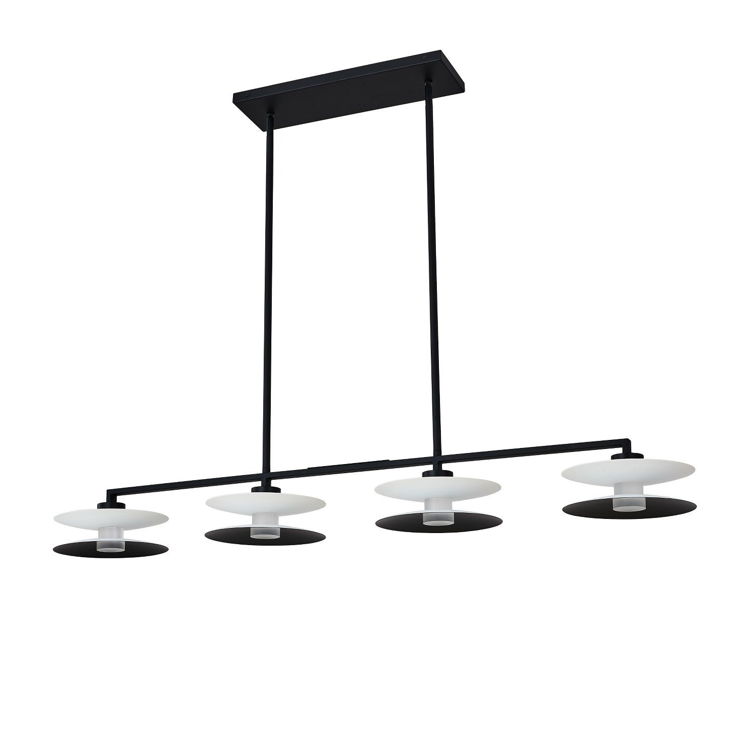 14'' Fresno 4 Light White and Matte Black Linear Pendant