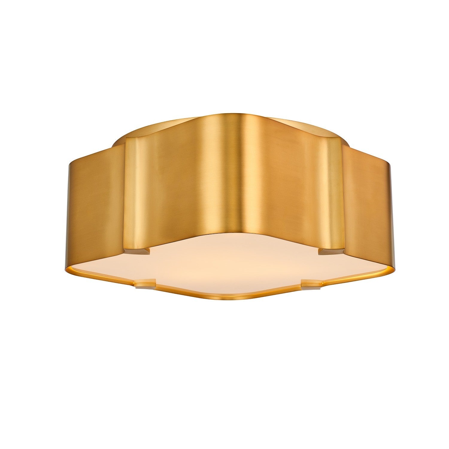6'' Lotus 3 Light Winter Brass Flush Mount