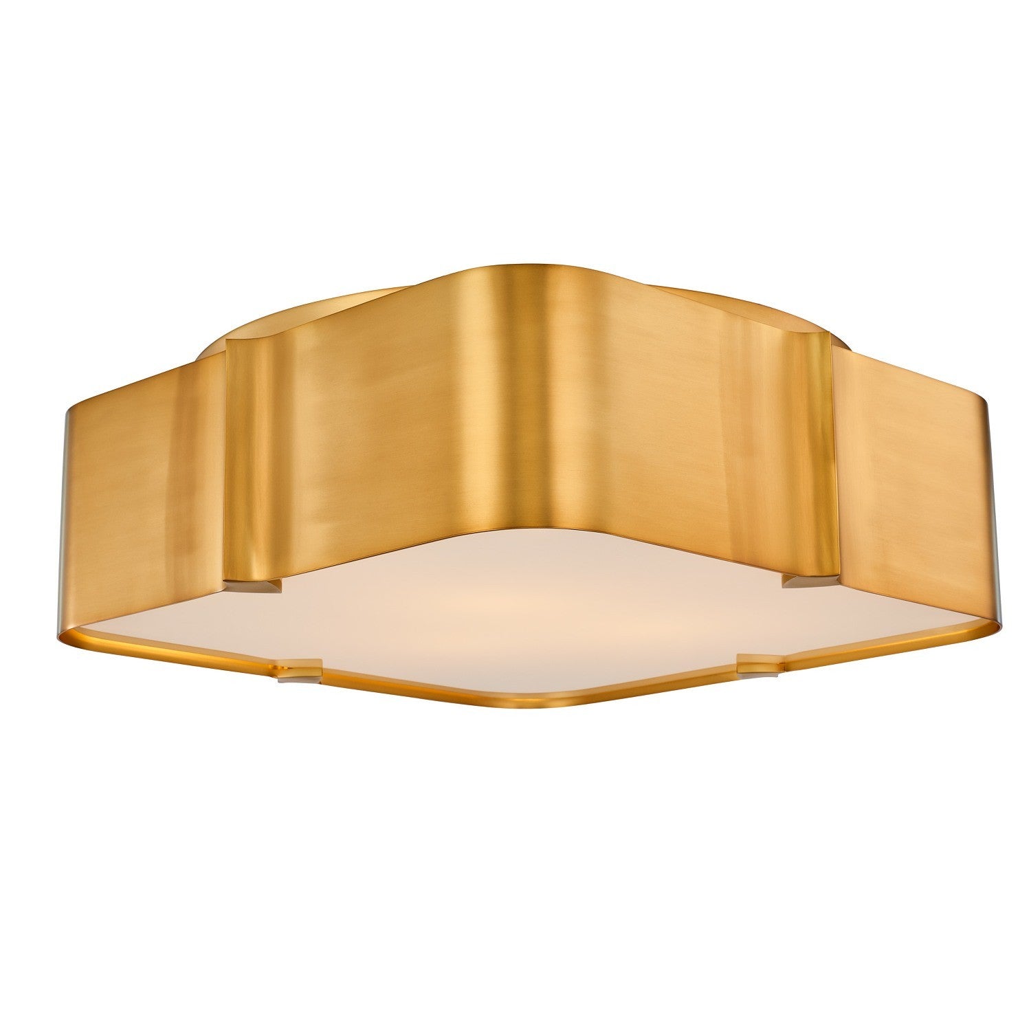 6'' Lotus 3 Light Winter Brass Flush Mount