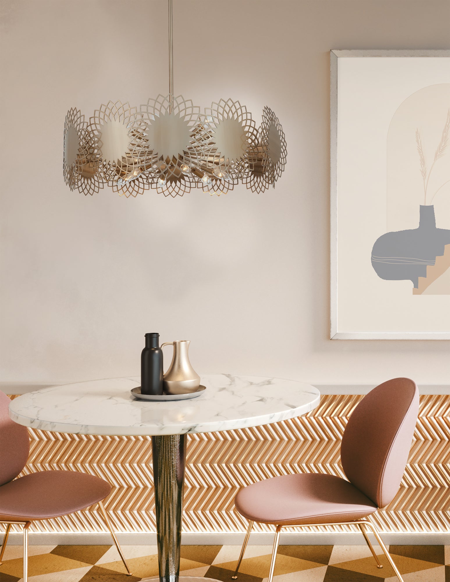 19'' Helia 12 Light Brushed Champagne Gold Chandelier
