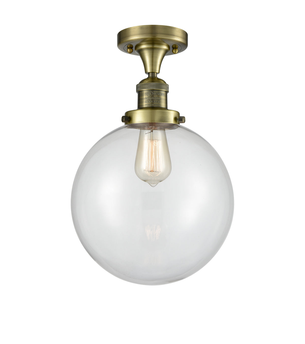 Beacon 10-Inch 1-Light Semi-Flush Mount with LED Bulb 13-Inch High