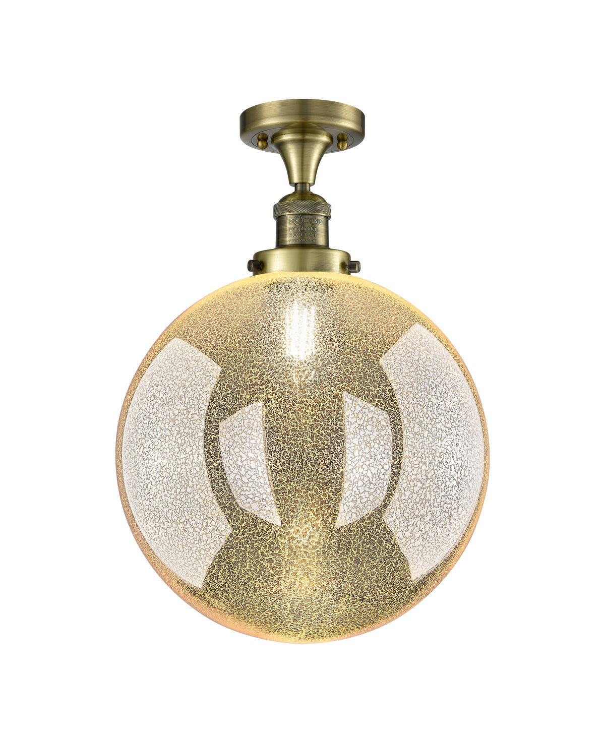 Beacon 12-Inch 1-Light Semi-Flush Mount Globe Shade 15-Inch High