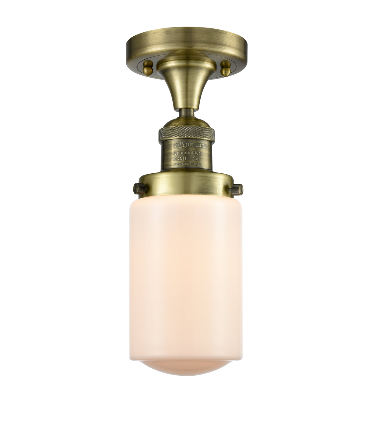 Dover 5-Inch 1-Light Semi-Flush Mount with LED Bulb 11.75-Inch High