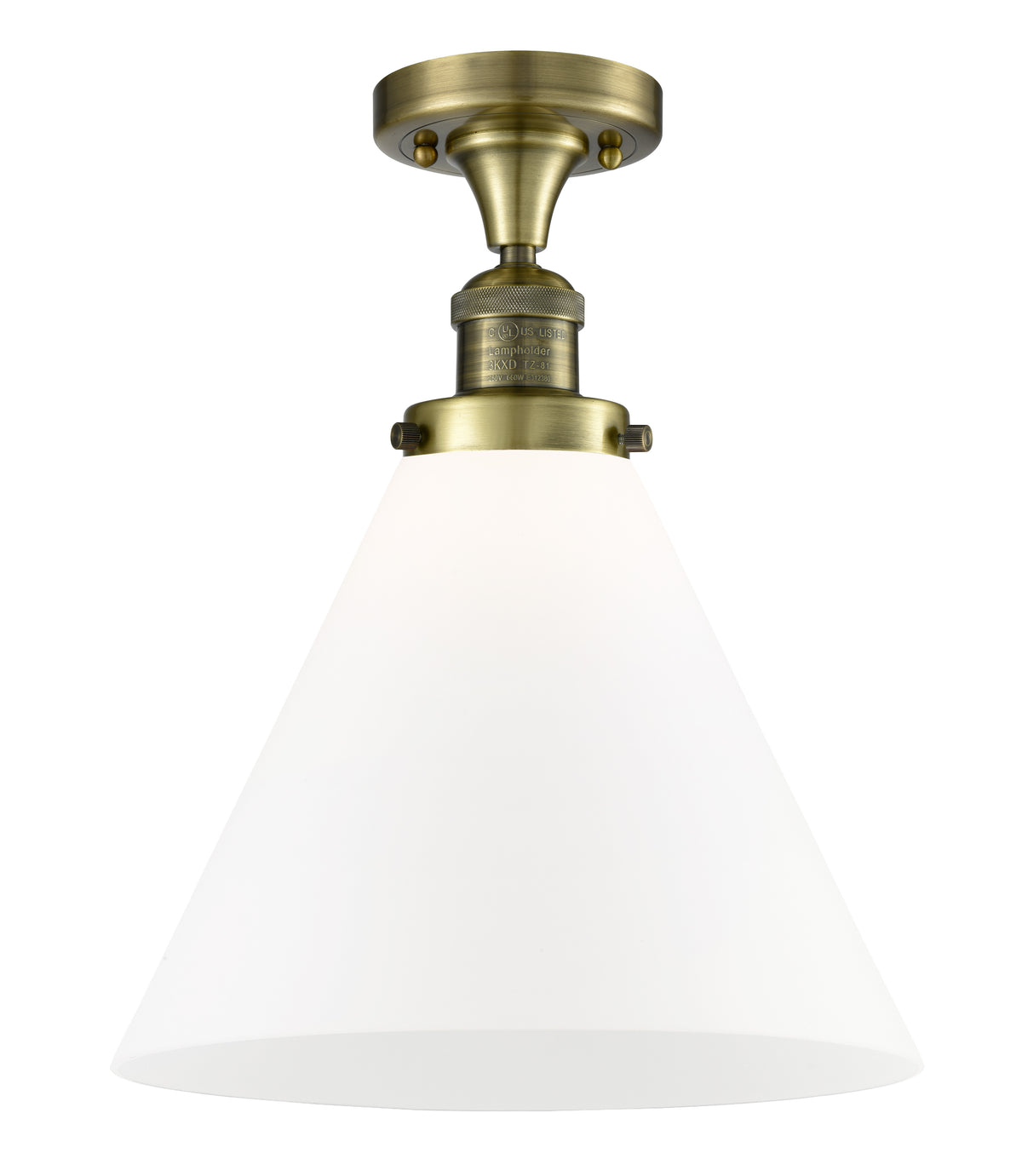 Cone 12-Inch 1-Light Semi-Flush Mount 16-Inch High