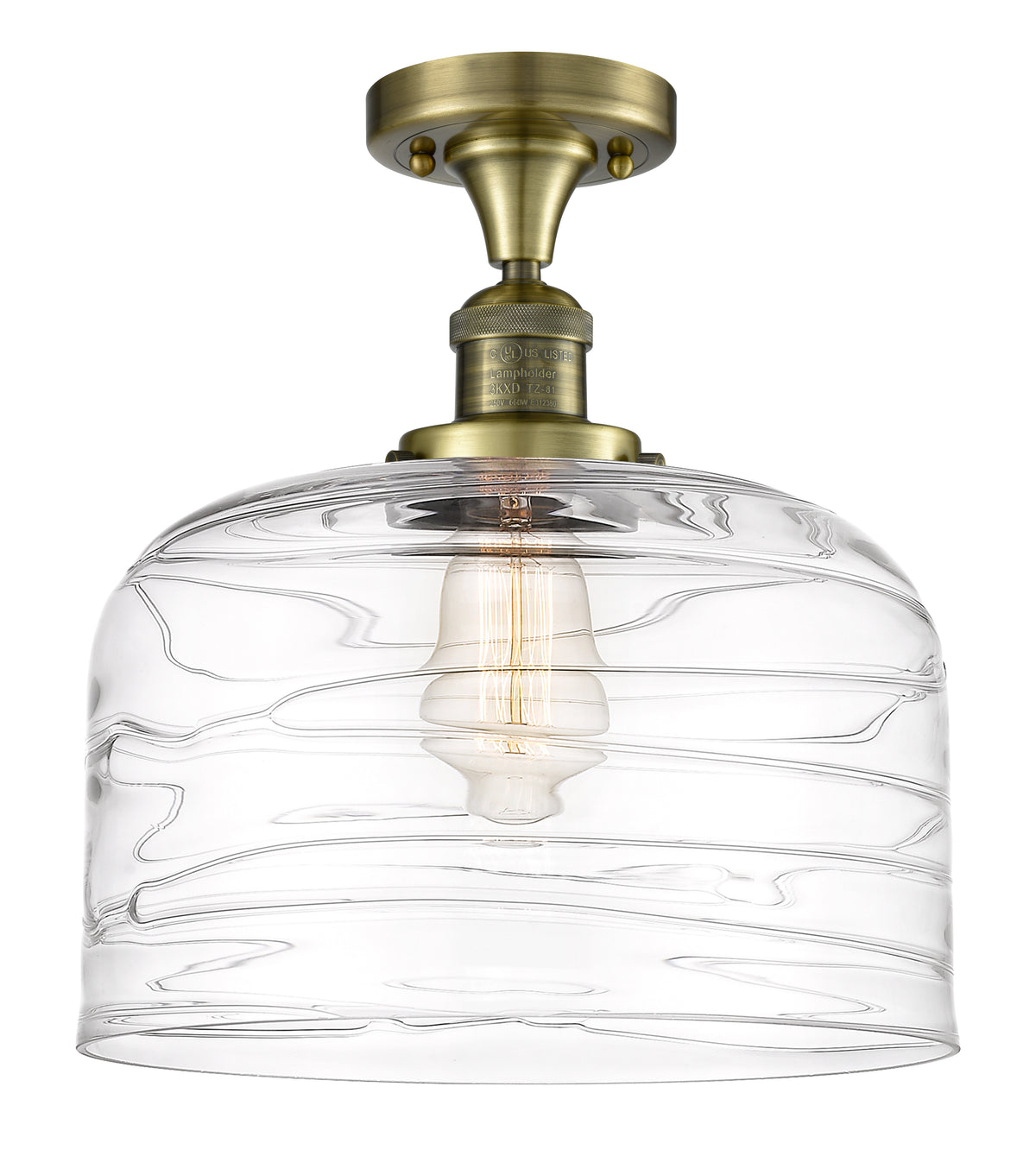Bell 12-Inch 1-Light Semi-Flush Mount 11.5-Inch Shade Dimmable