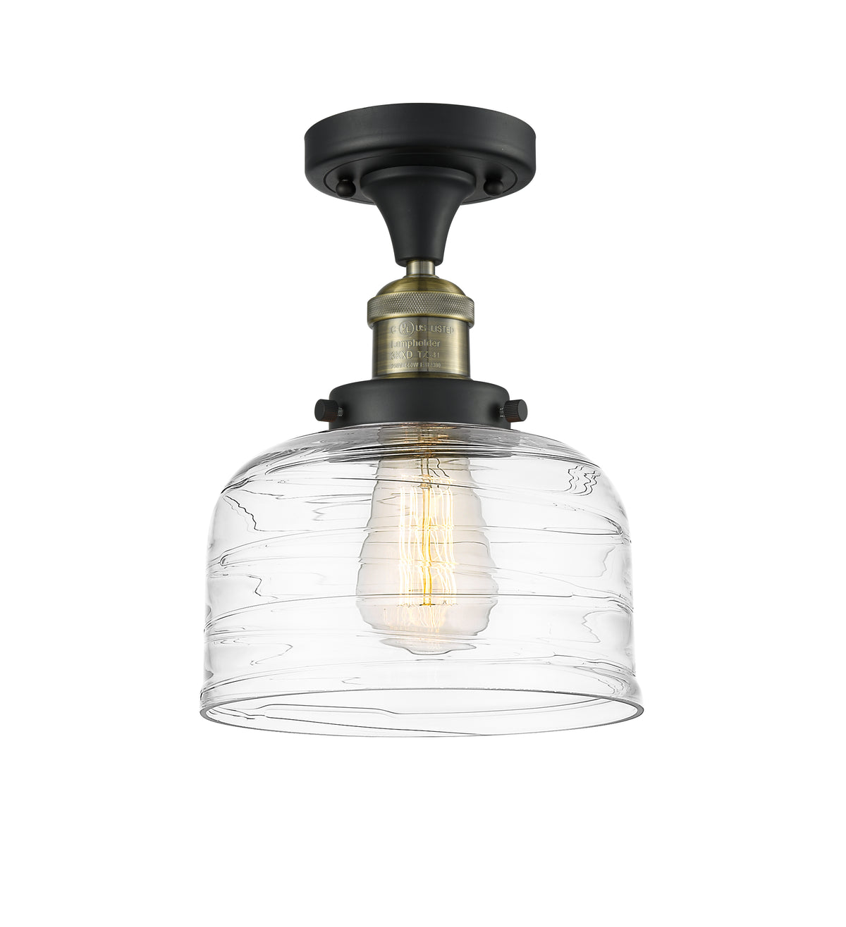 Bell 8-Inch 1-Light Semi-Flush Mount 11.5-Inch High