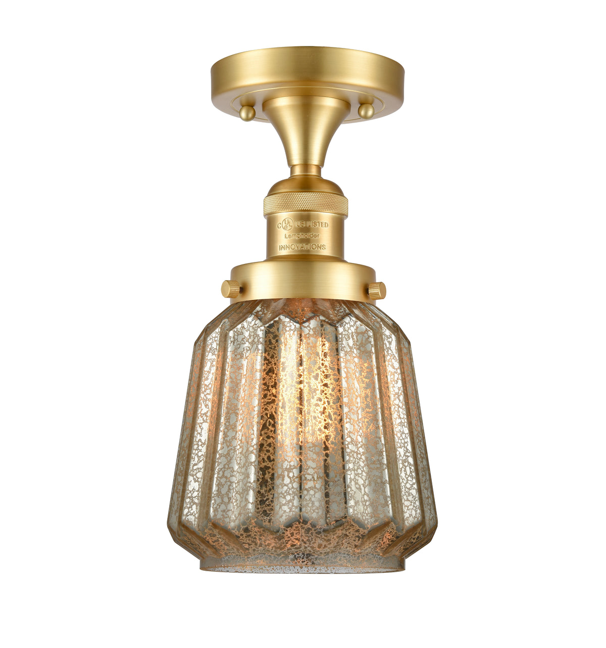 Chatham 7-Inch 1-Light Semi-Flush Mount with LED Bulb 13.5-Inch High