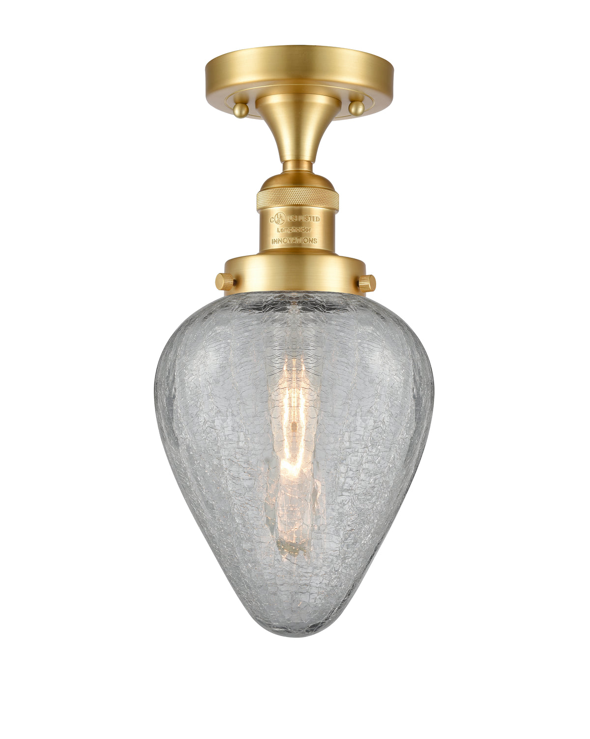 Geneseo 7-Inch 1-Light Semi-Flush Mount with LED Bulb 13.5-Inch High