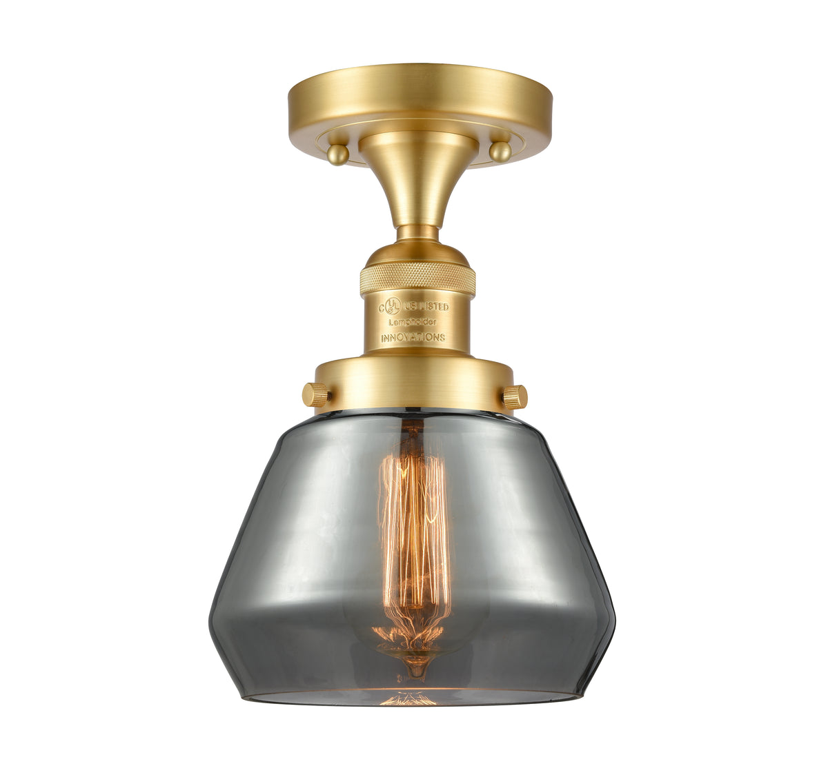 Fulton 7-Inch 1-Light Semi-Flush Mount with LED Bulb 10.5-Inch High