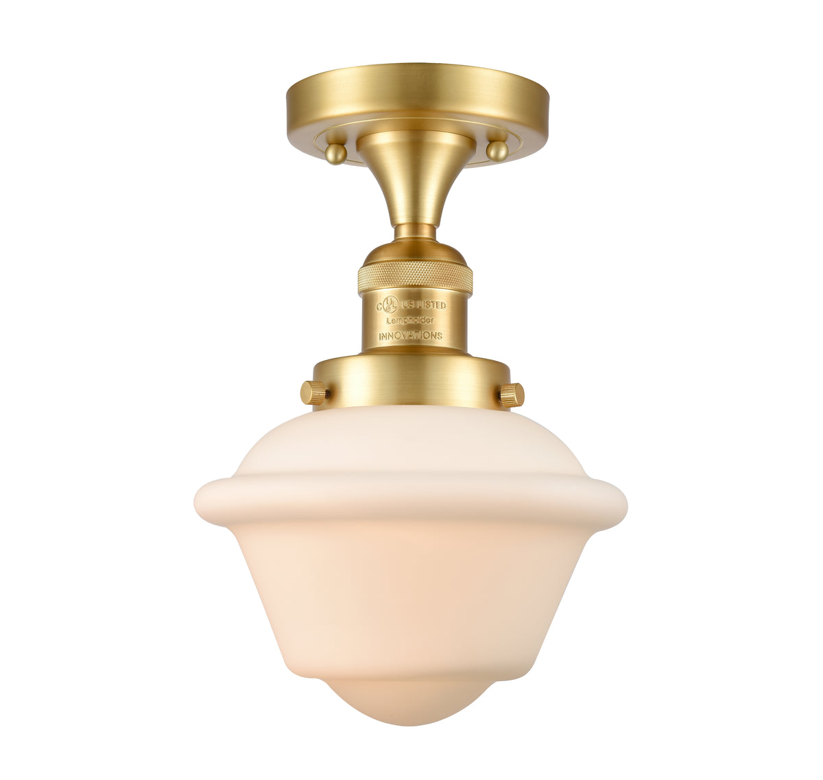 Oxford 8-Inch 1-Light Semi-Flush Mount with LED Bulb 11-Inch High