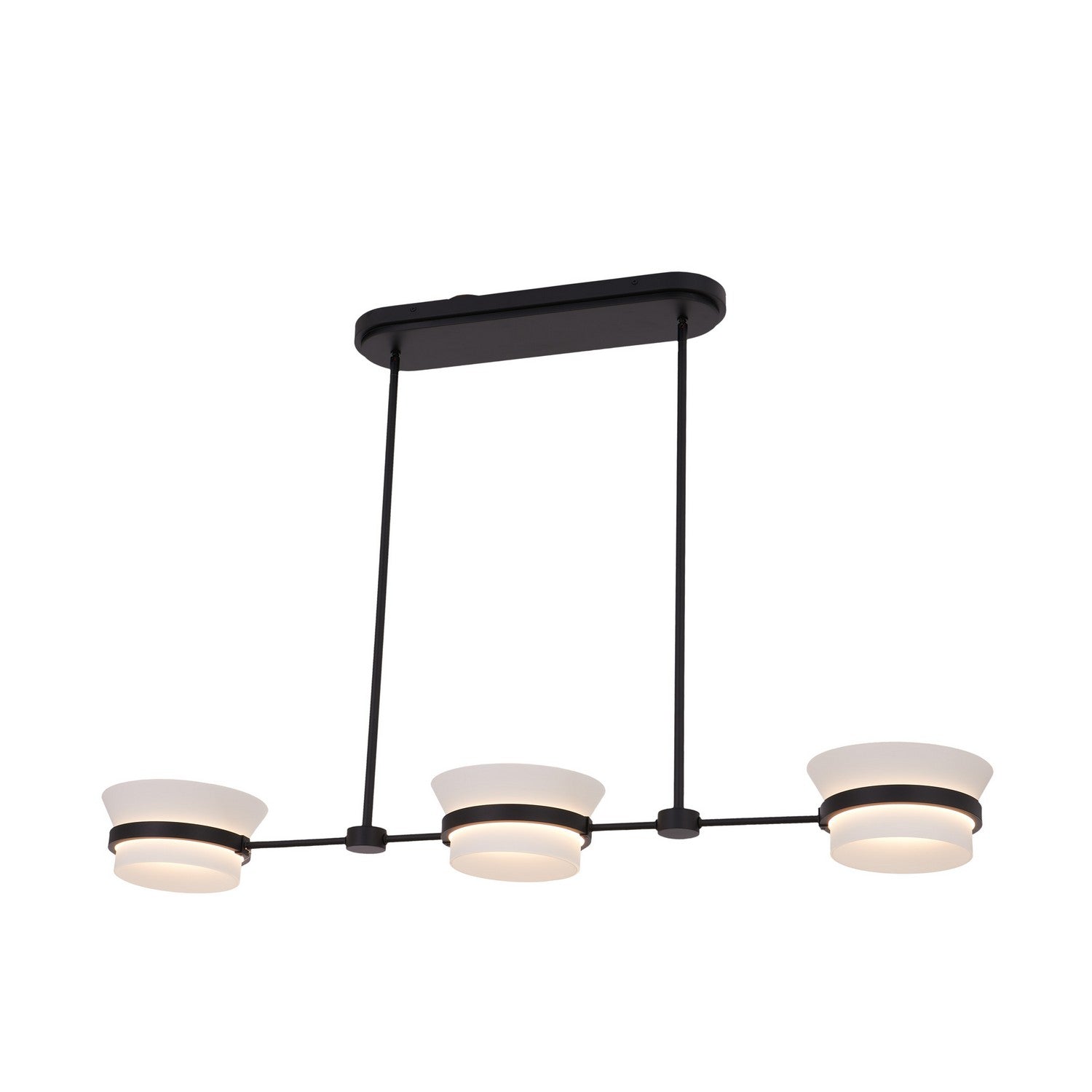 13'' Anel 3 Light Matte Black Linear Pendant
