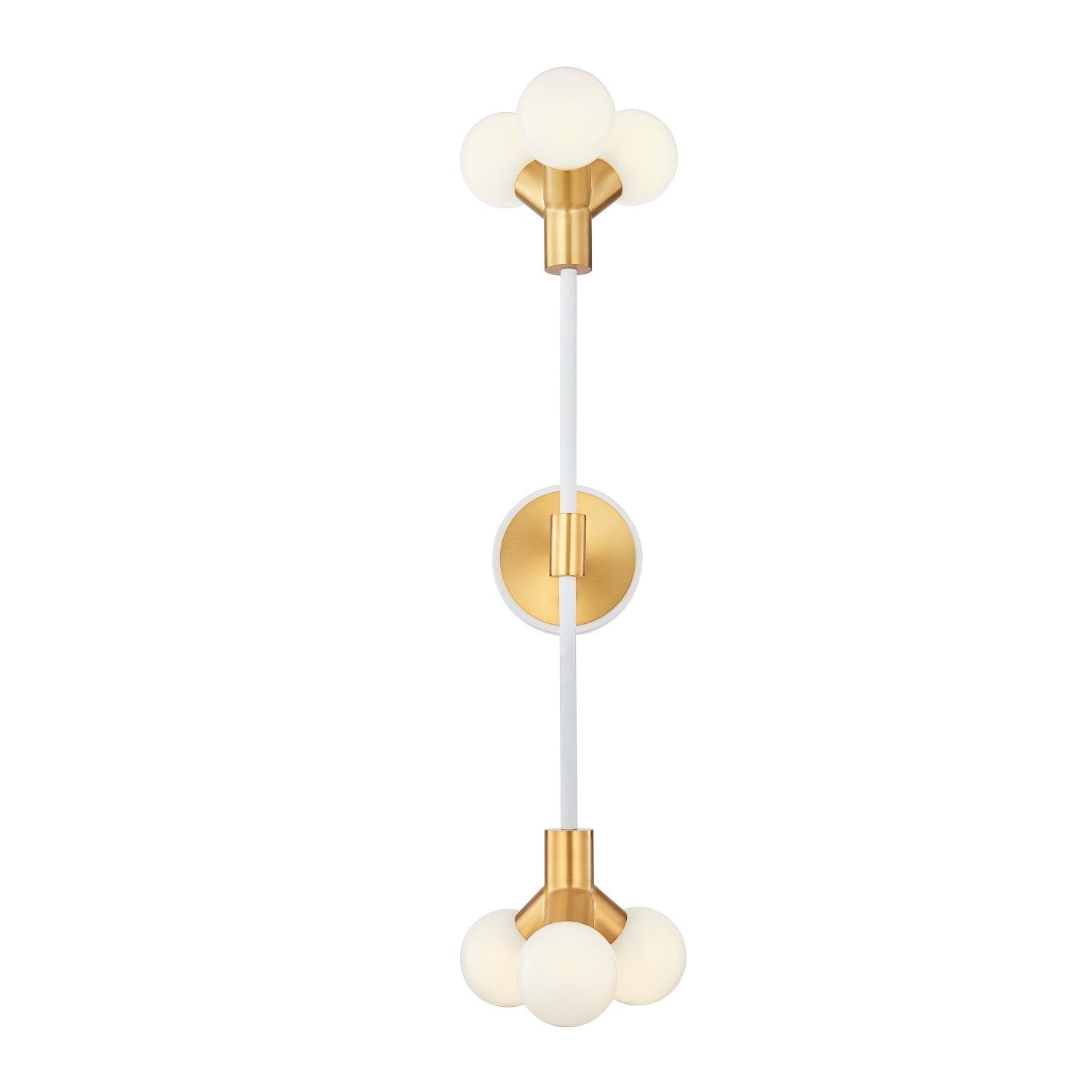 6.875'' Tres 6 Light White and New Brass Wall Sconce
