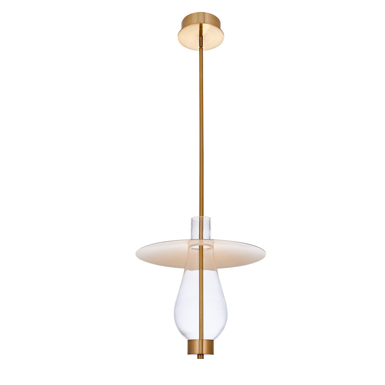 27'' Hugo 1 Light Winter Brass Pendant