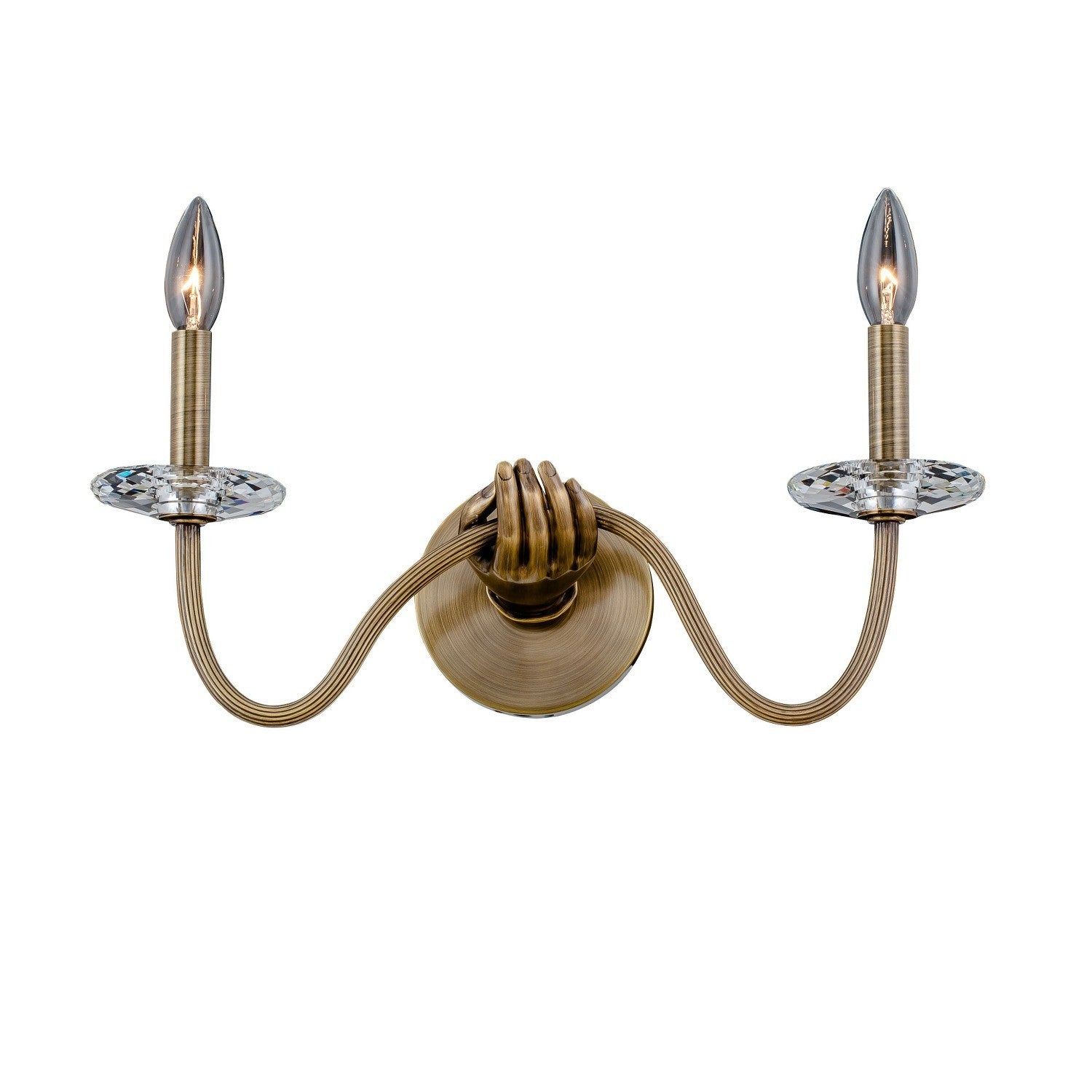 18'' Venus 2 Light Historic Brass Wall Sconce