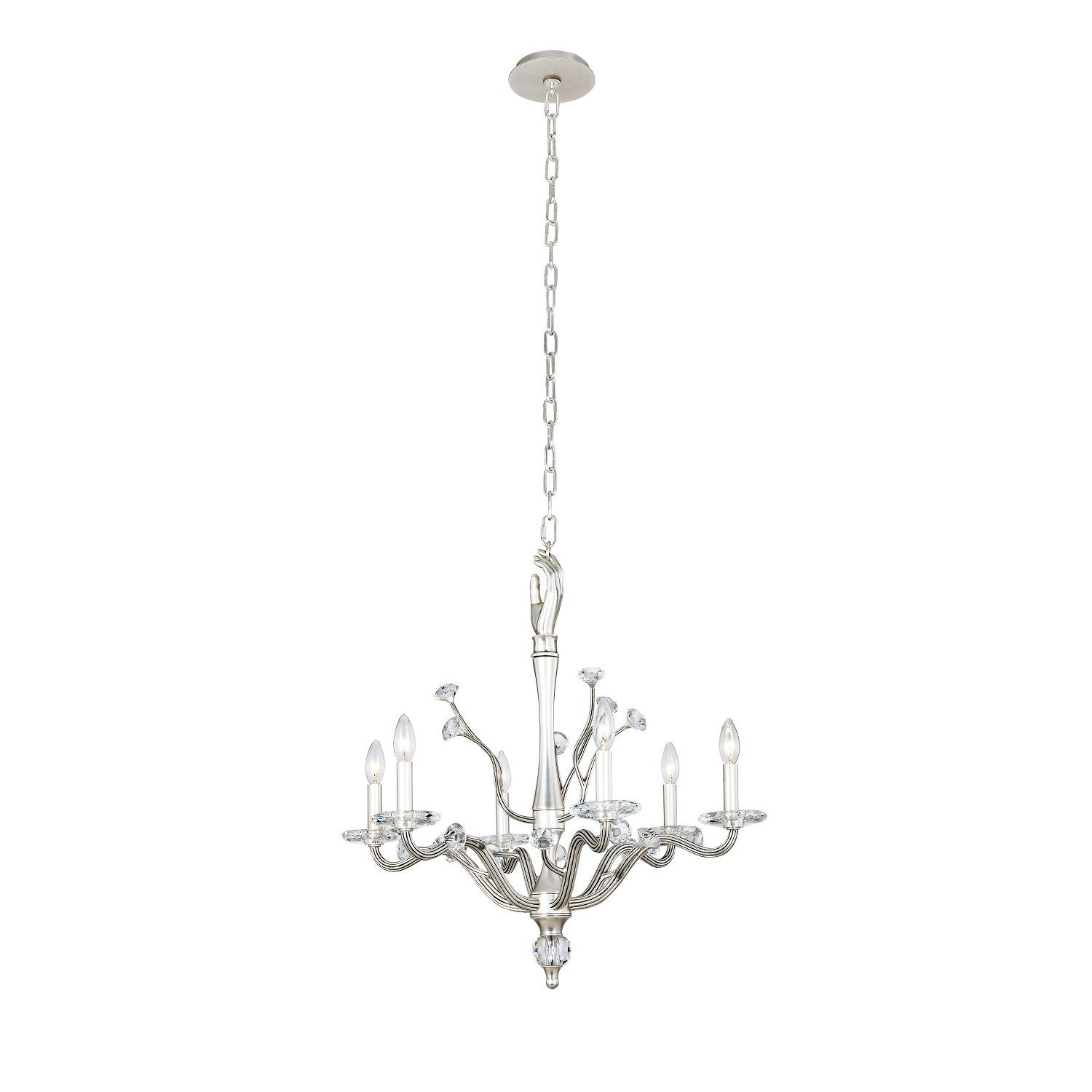 28'' Venus 6 Light Pewter Chandelier
