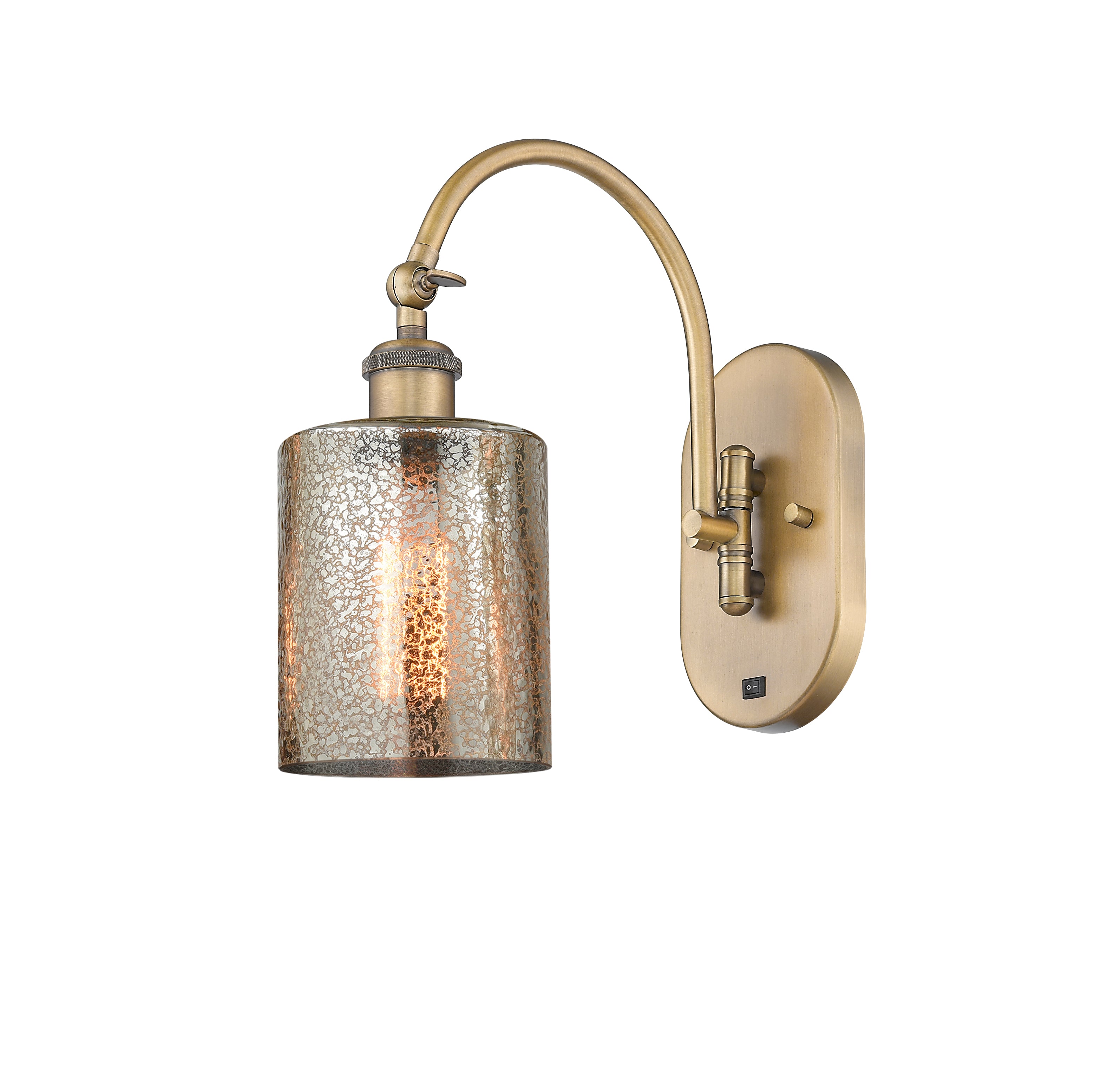 Ballston Swing Arm Cast Brass Glass Steel