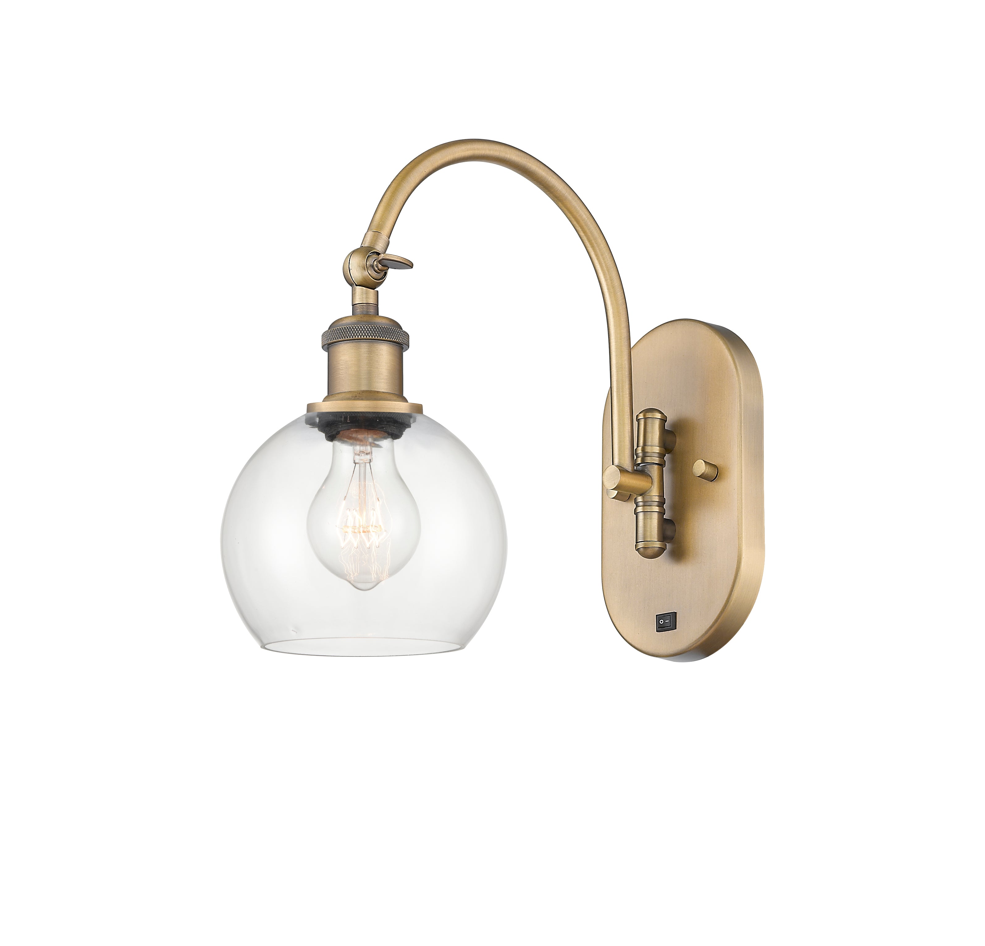 Ballston Swing Arm Cast Brass Steel Glass
