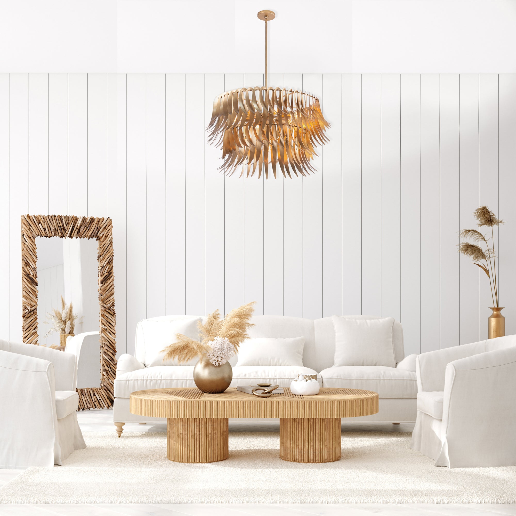 28'' Grace 7 Light New Gold Tiered Chandelier