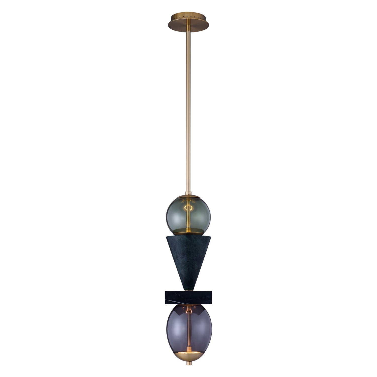 24'' Demi 2 Light Winter Brass Pendant