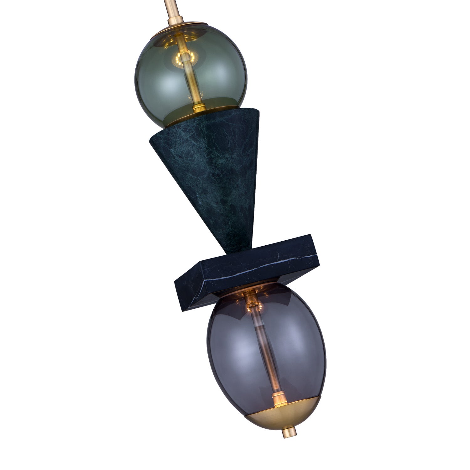 24'' Demi 2 Light Winter Brass Pendant