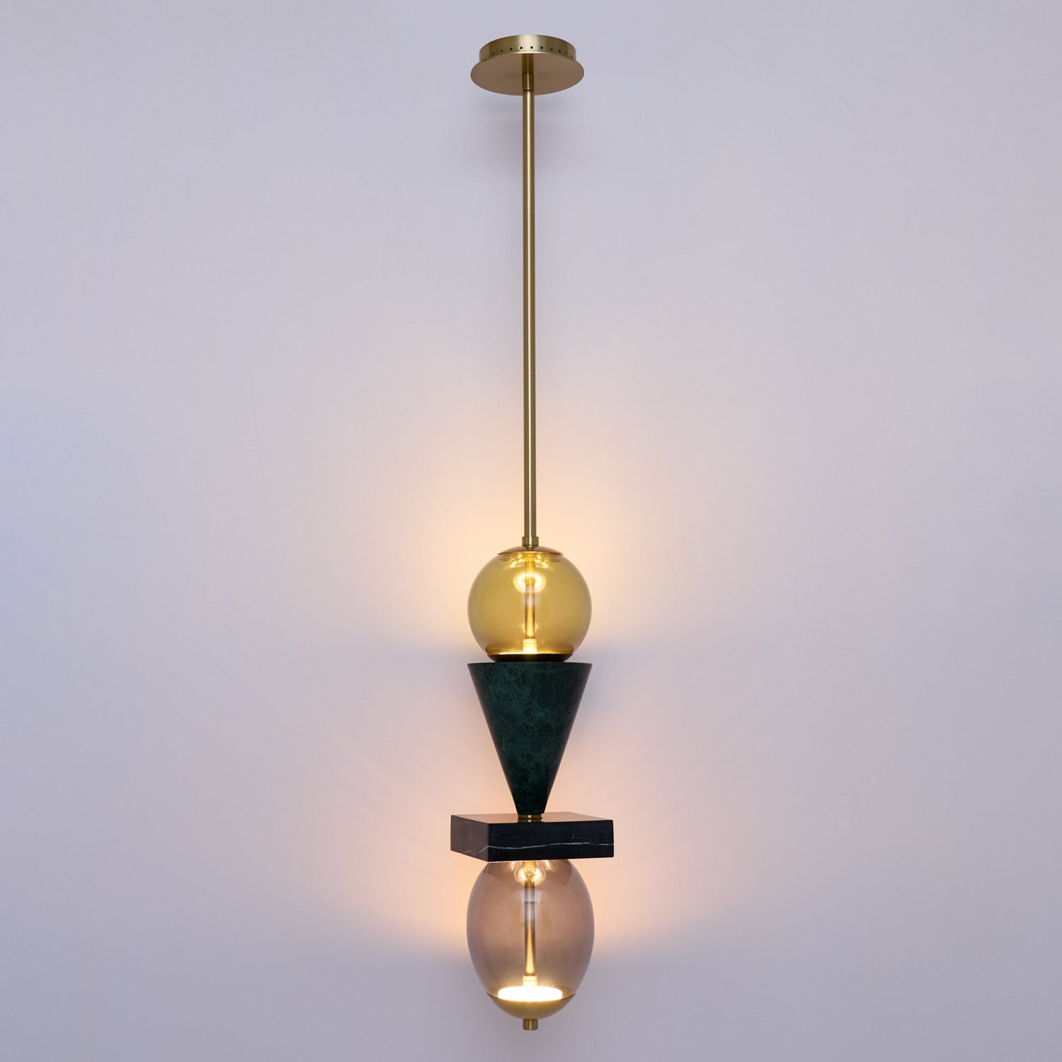 24'' Demi 2 Light Winter Brass Pendant