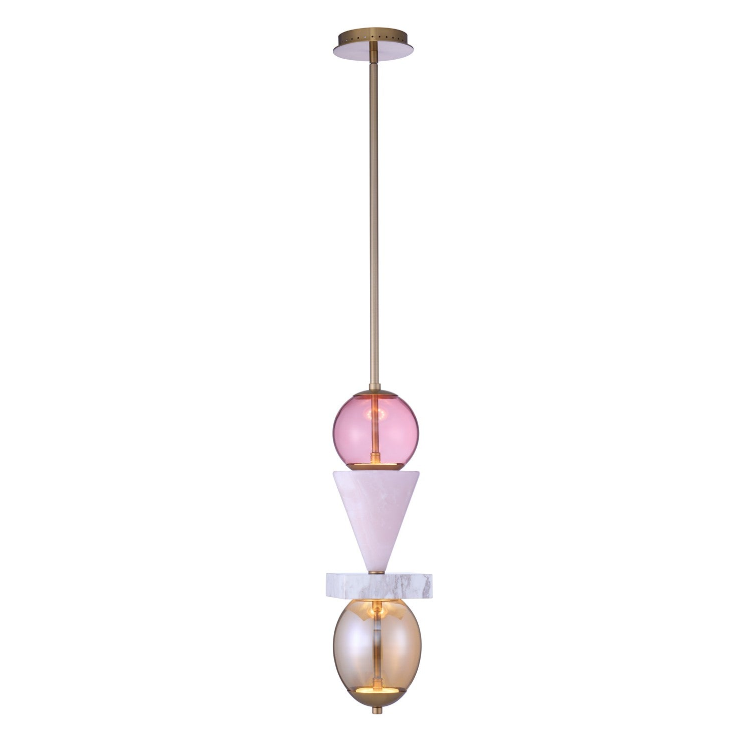 24'' Demi 1 Light Winter Brass Pendant