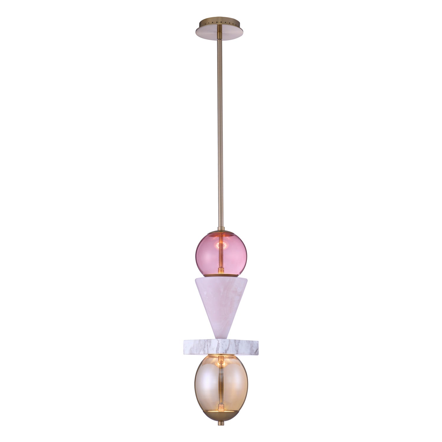 24'' Demi 1 Light Winter Brass Pendant
