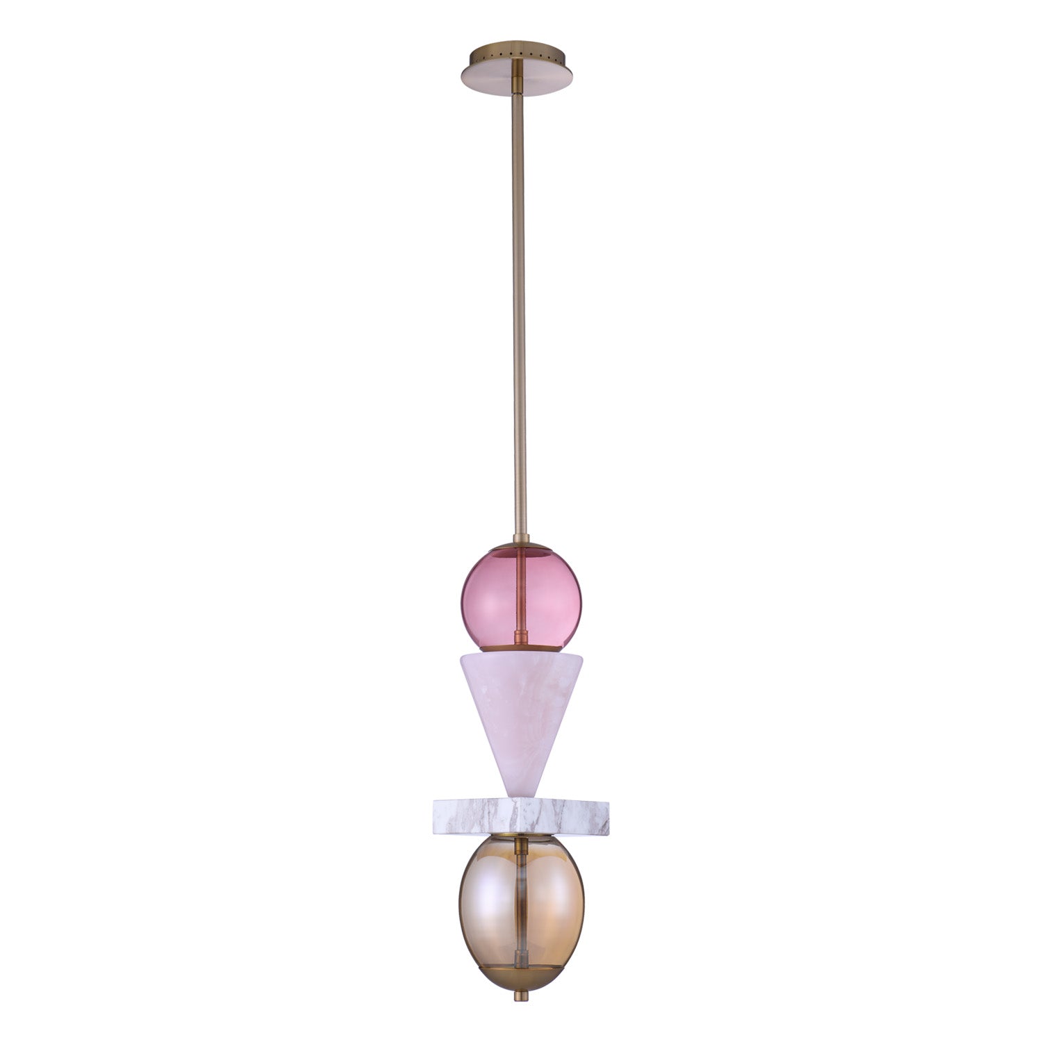 24'' Demi 1 Light Winter Brass Pendant