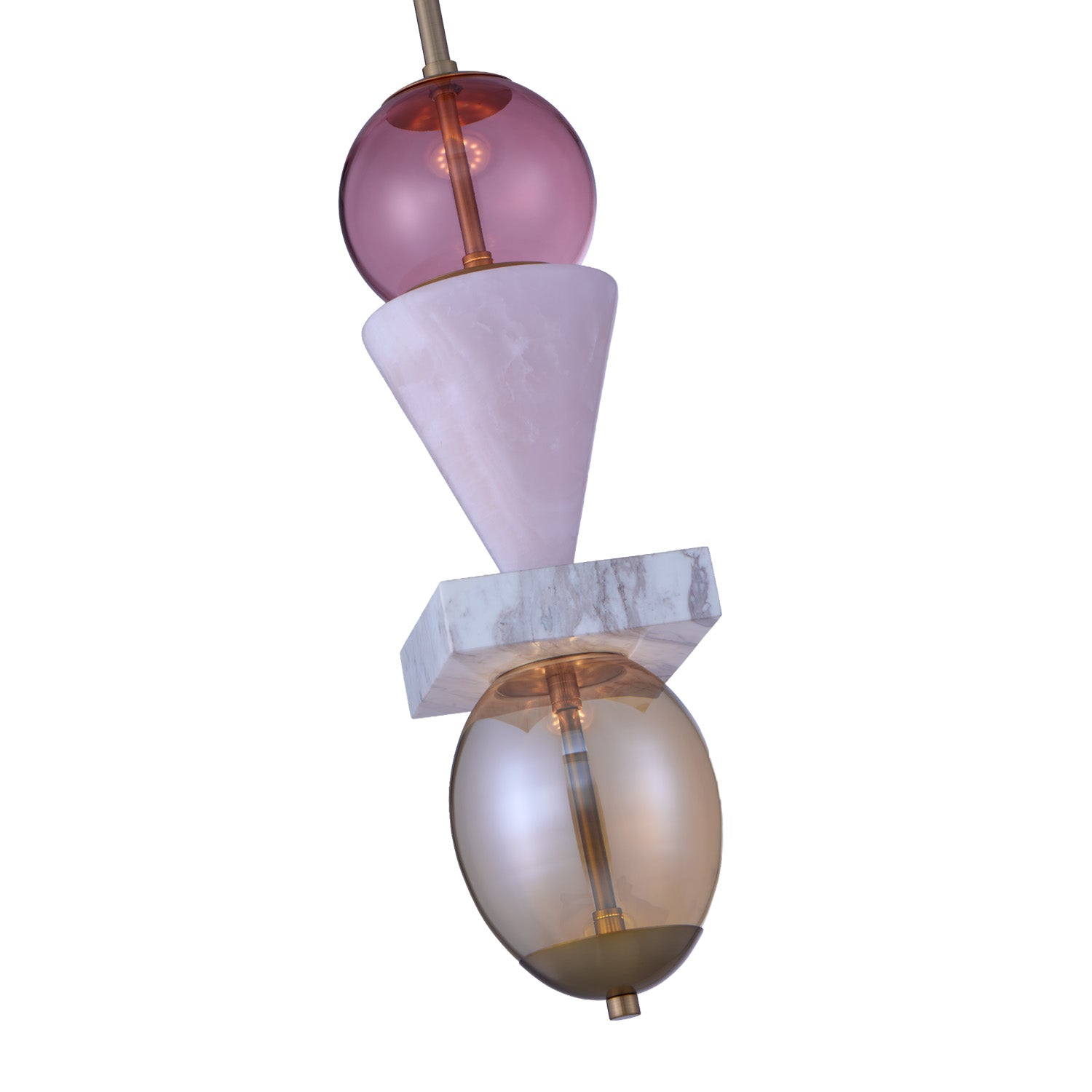 24'' Demi 1 Light Winter Brass Pendant