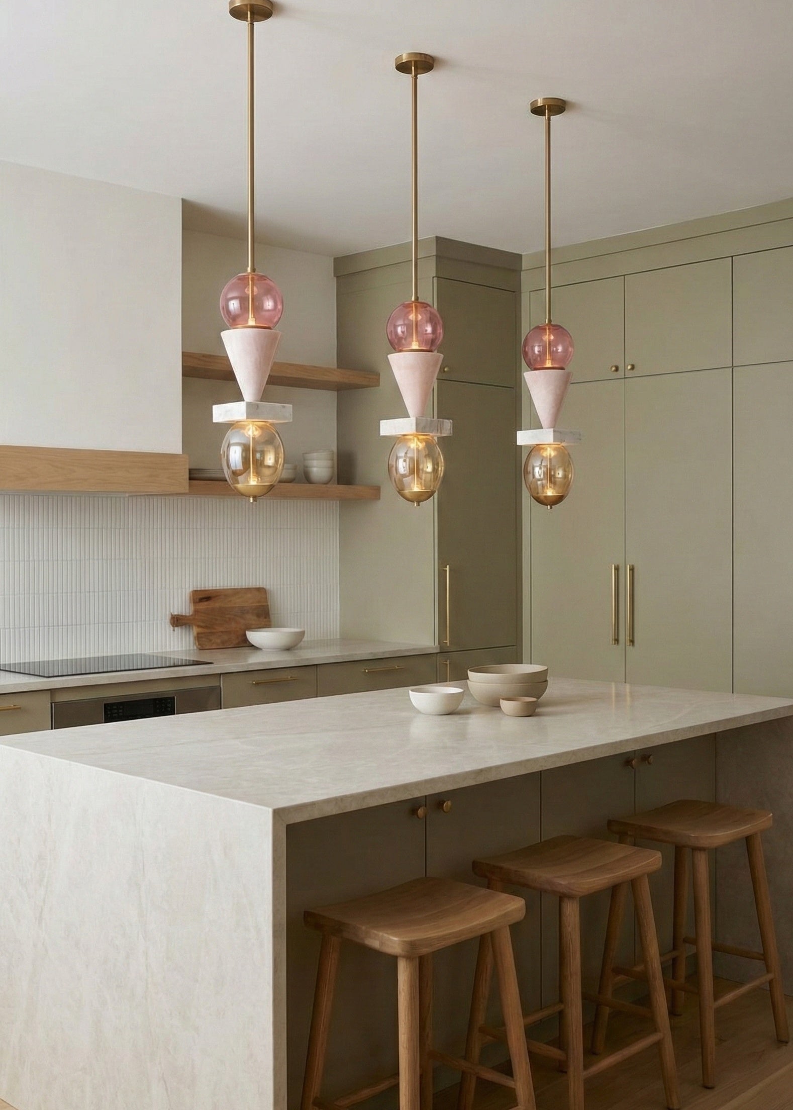24'' Demi 1 Light Winter Brass Pendant