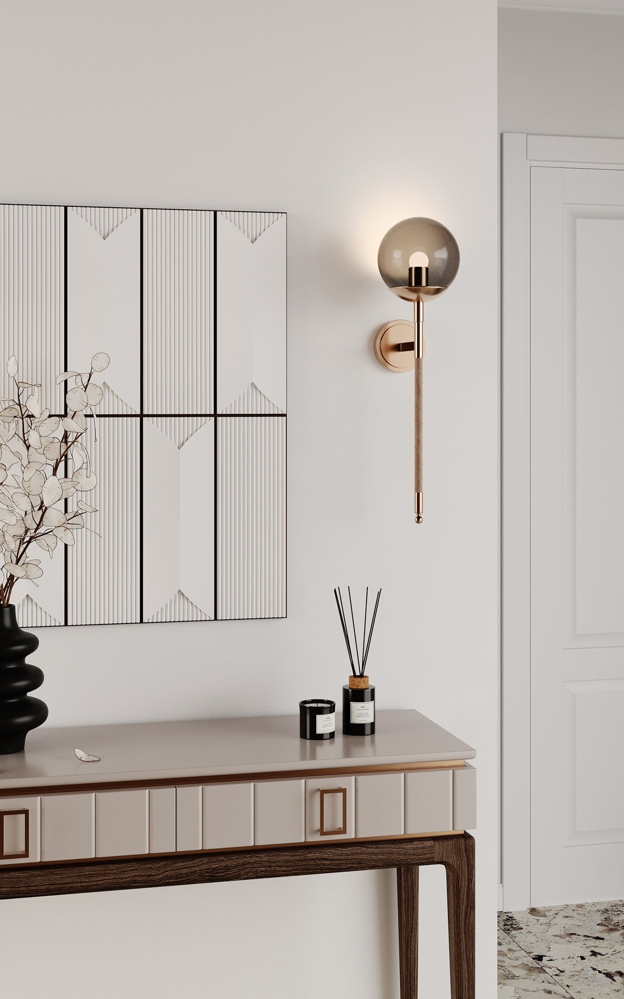 7'' Boba 1 Light Winter Brass Wall Sconce