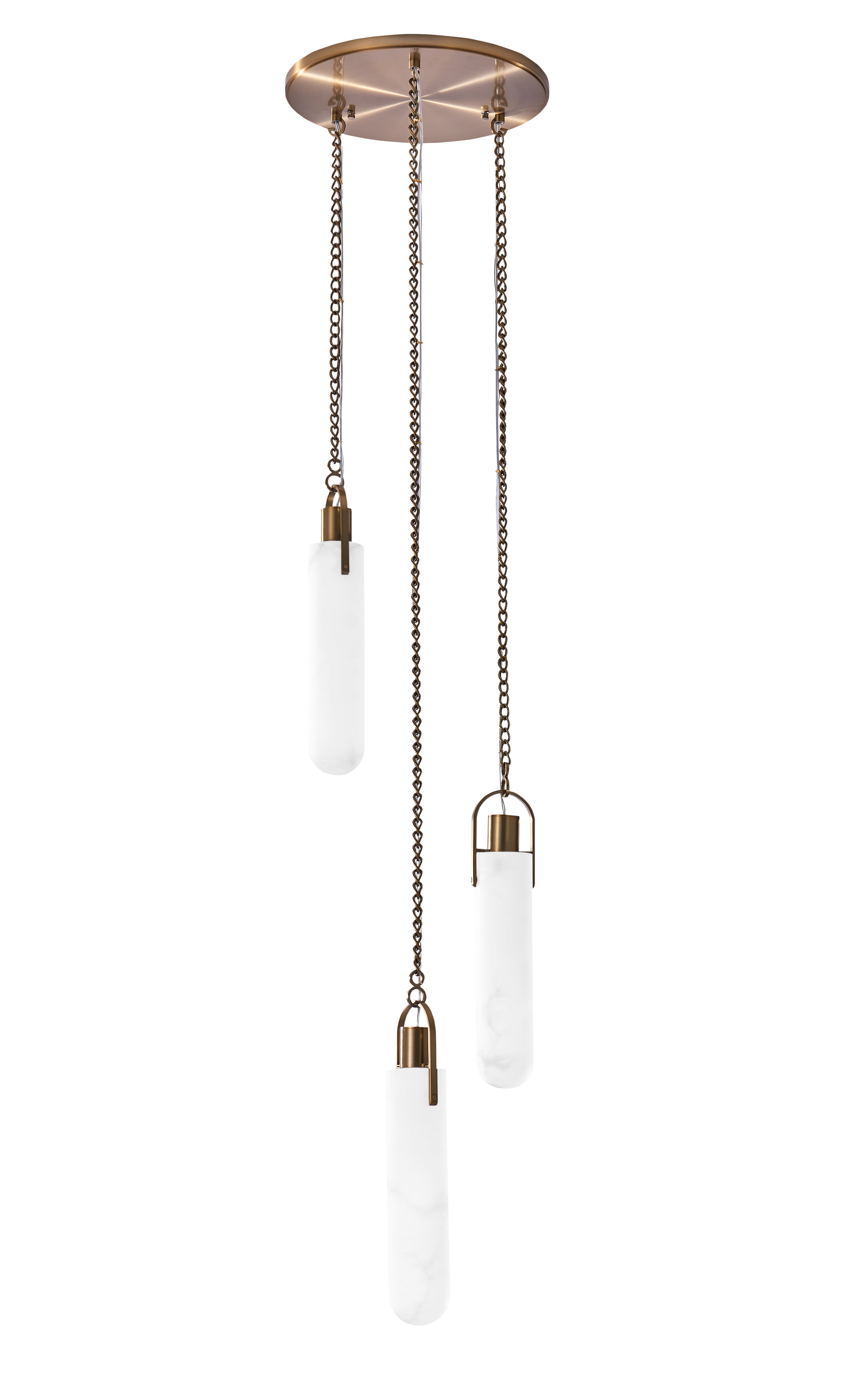 15.5'' Flint 3 Light Winter Brass Multi-Pendant