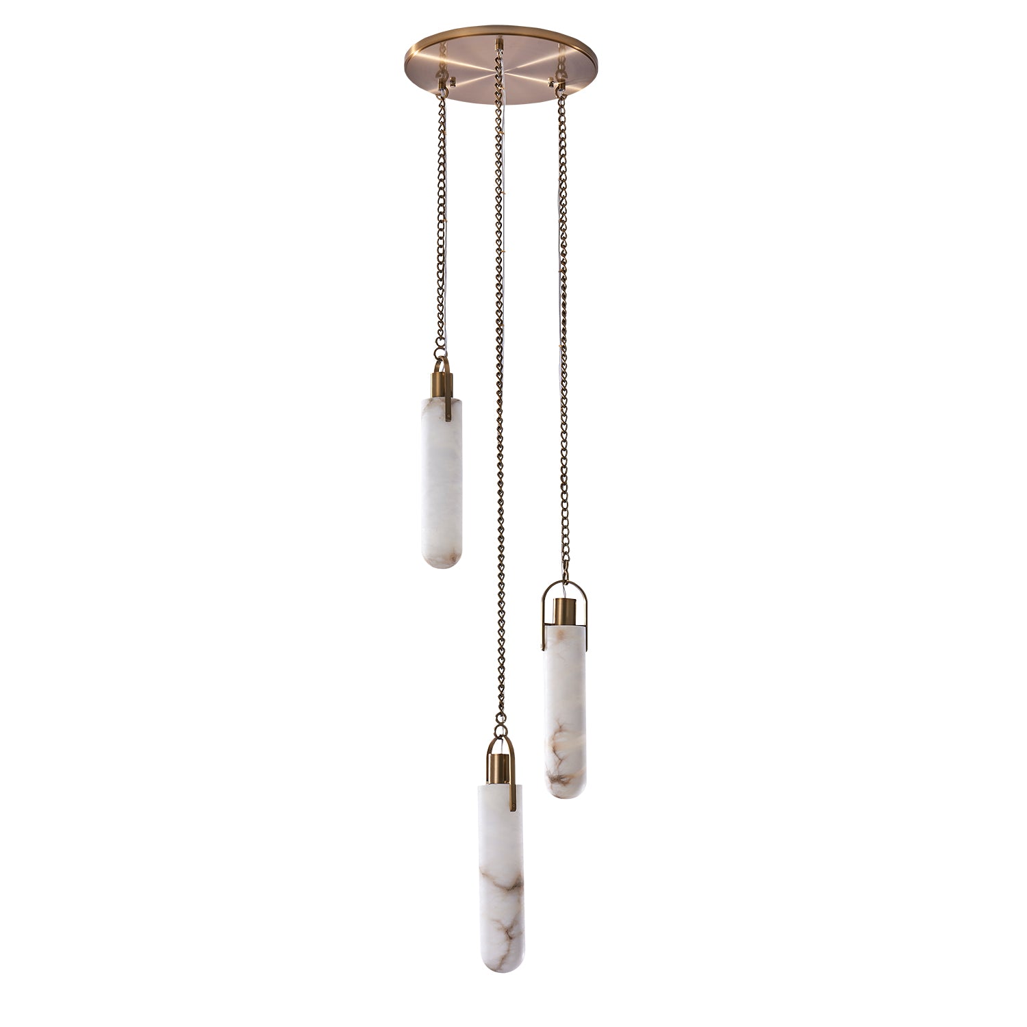 15.5'' Flint 3 Light Winter Brass Multi-Pendant