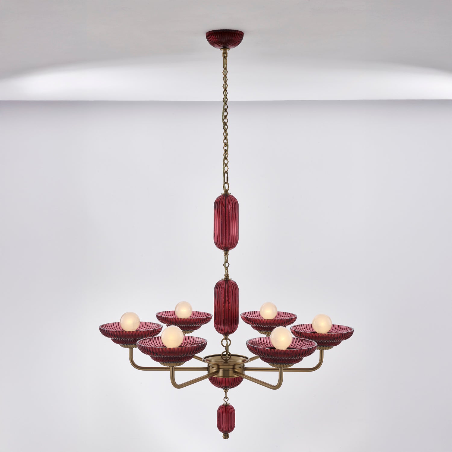 40'' Verde 6 Light Satin Brass Chandelier
