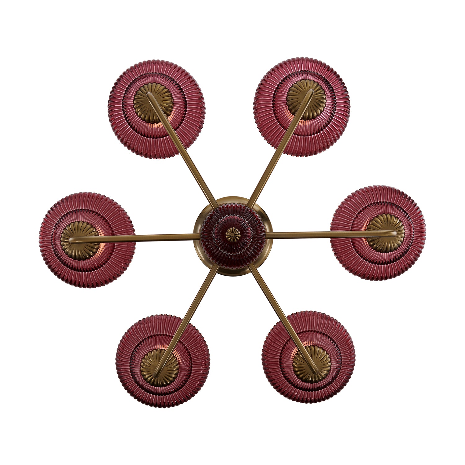 40'' Verde 6 Light Satin Brass Chandelier