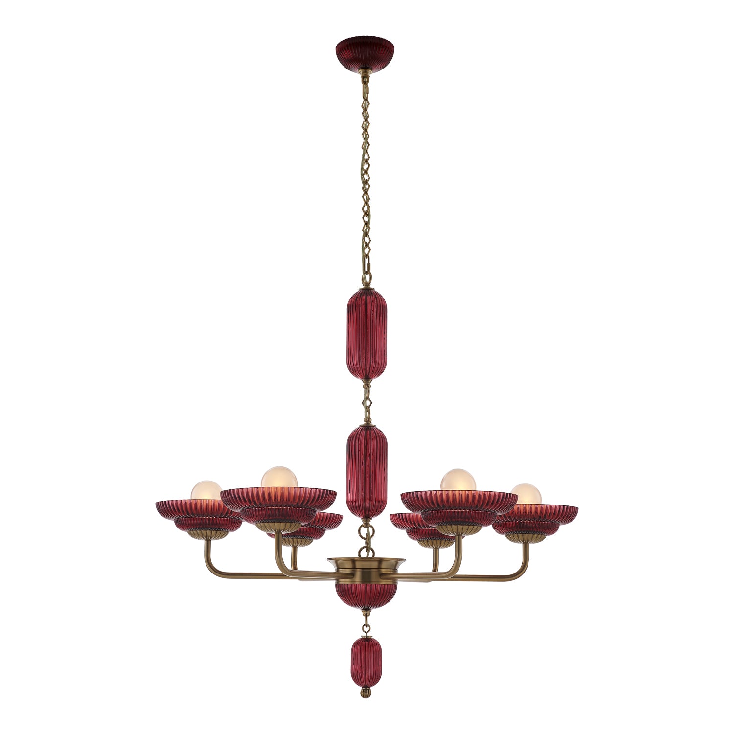 40'' Verde 6 Light Satin Brass Chandelier