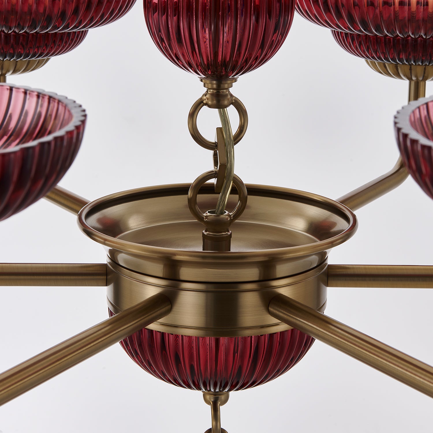 40'' Verde 6 Light Satin Brass Chandelier
