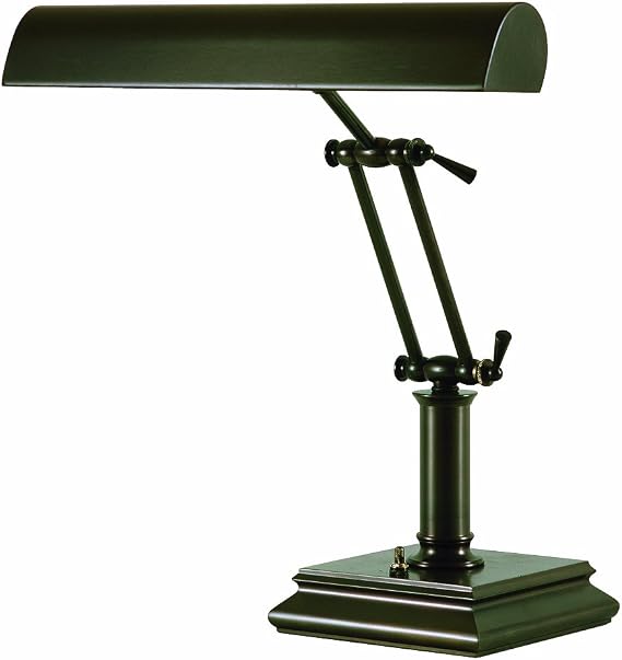 14-inch Piano/desk Mahogany Bronze on Base Desk Lamp