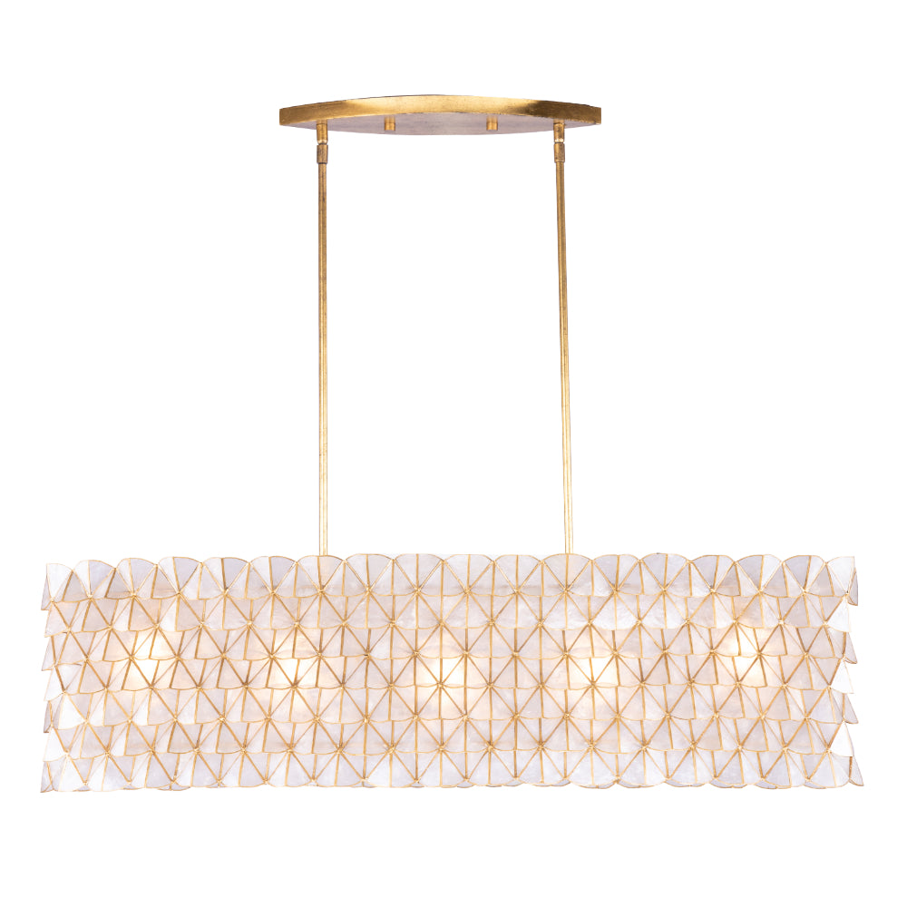11.5'' Flair 5 Light Oxidized Gold Leaf Linear Pendant