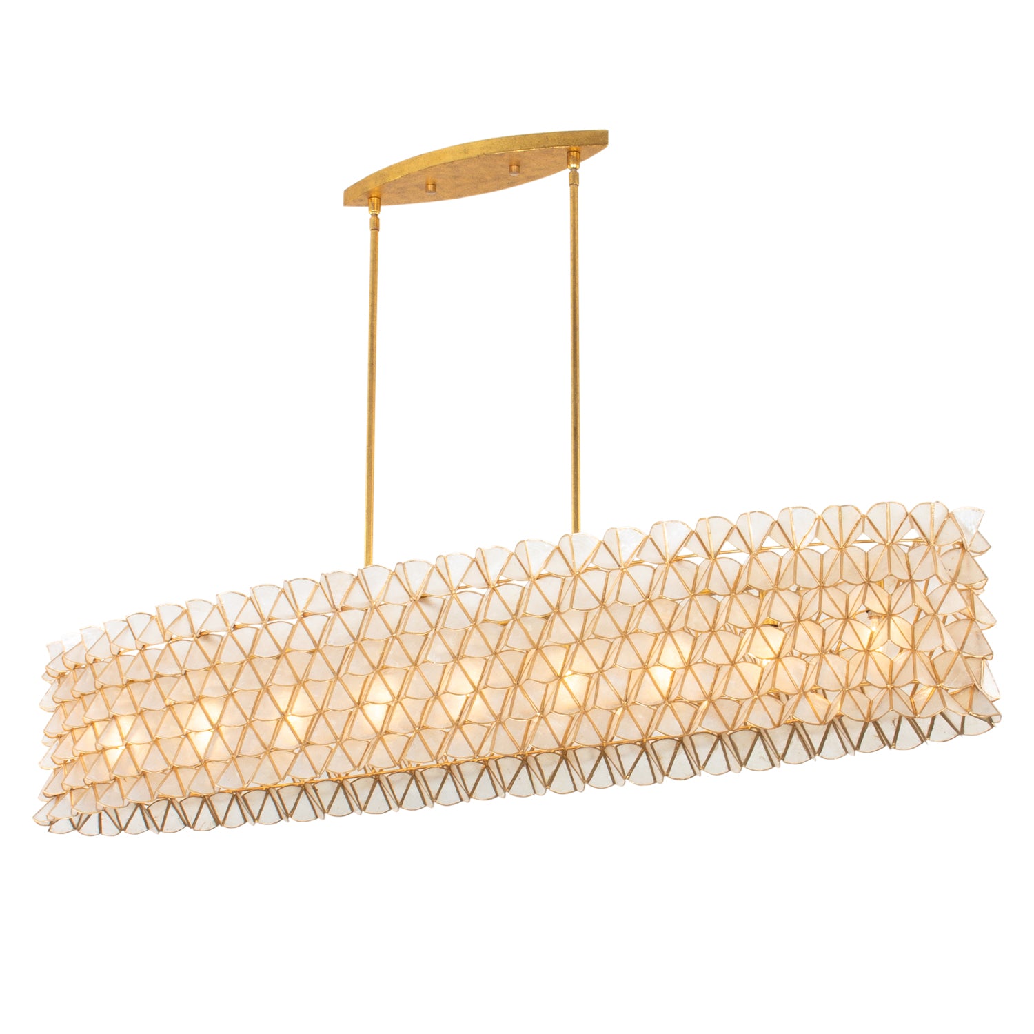 11.25'' Flair 9 Light Oxidized Gold Leaf Linear Pendant