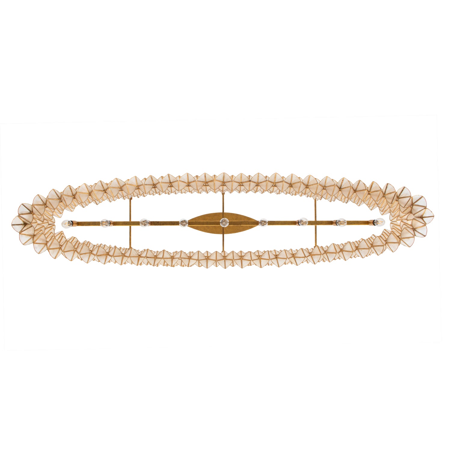 11.25'' Flair 9 Light Oxidized Gold Leaf Linear Pendant