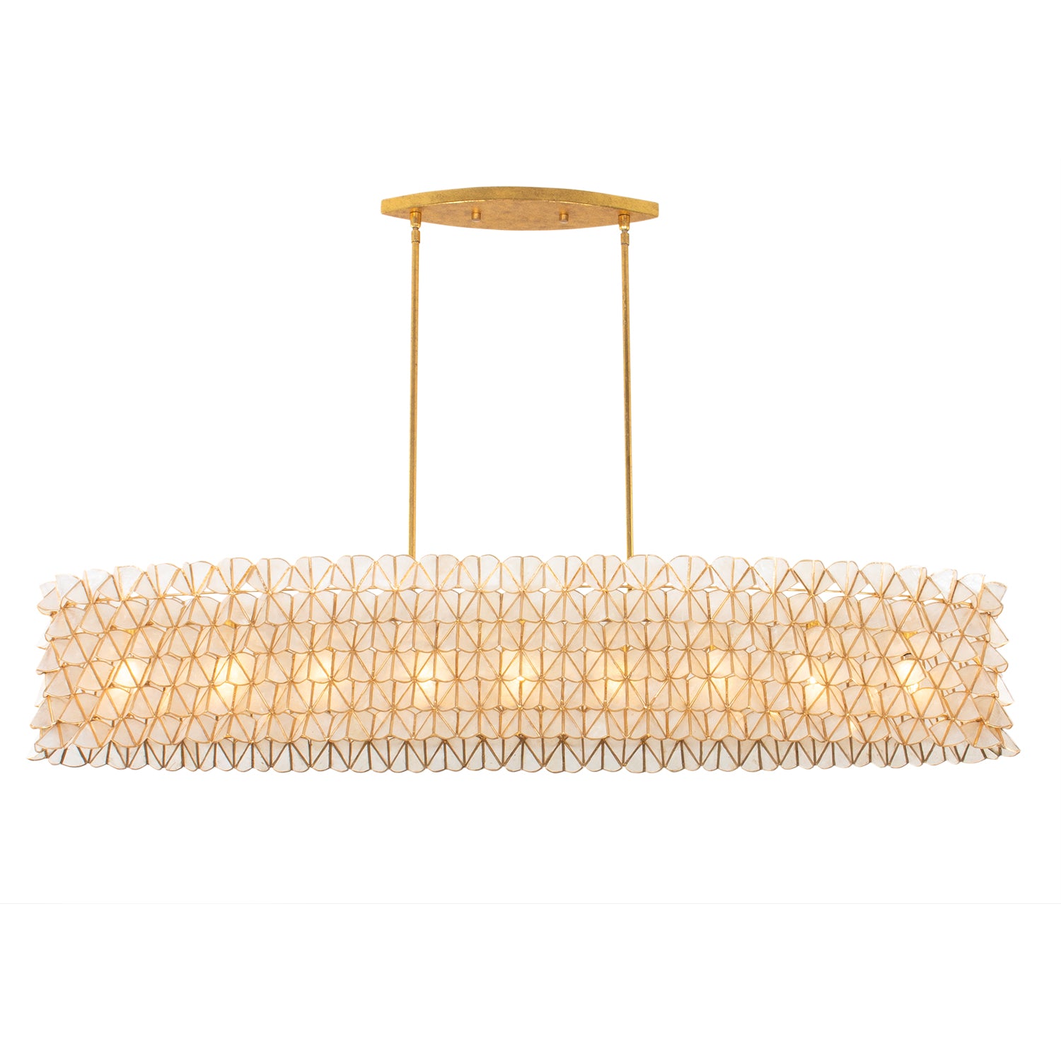 11.25'' Flair 9 Light Oxidized Gold Leaf Linear Pendant