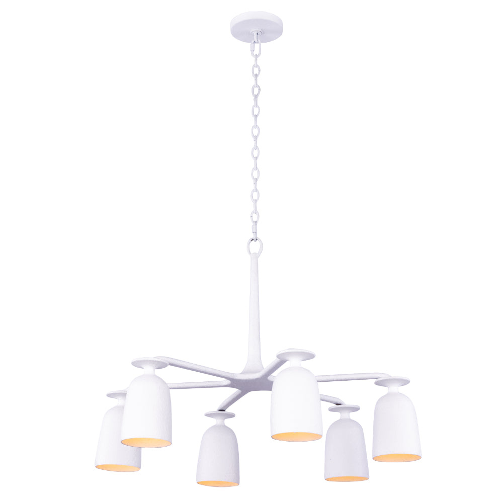 20.5'' Gabardine 6 Light Matt White Chandelier
