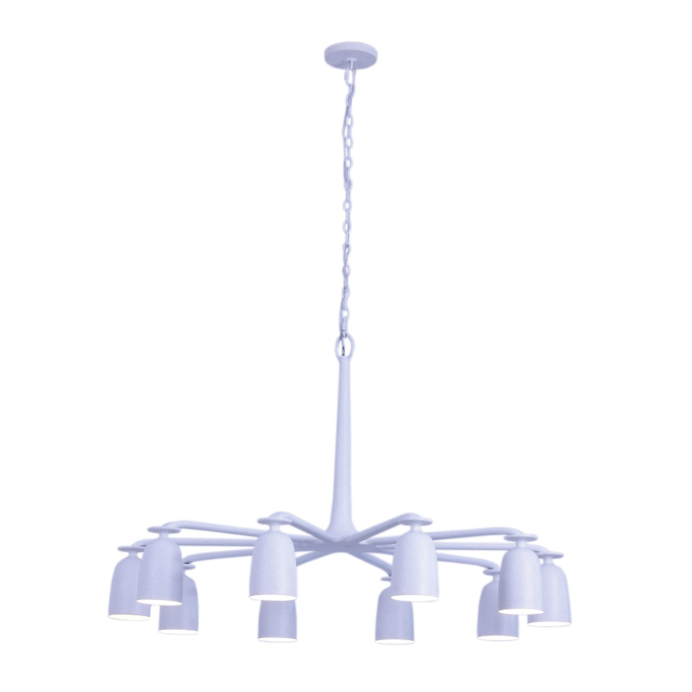 27.5'' Gabardine 10 Light Matt White Chandelier
