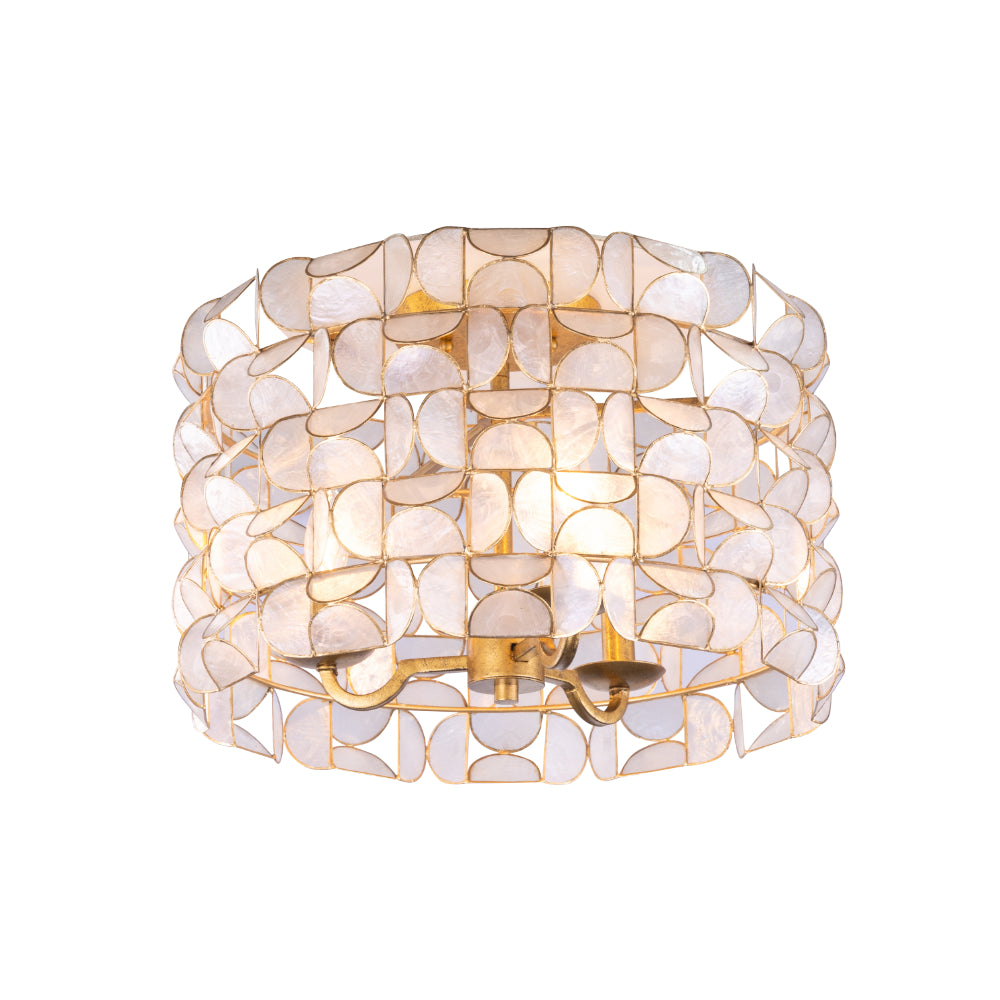 10.5'' Crescent 3 Light Oxidized Gold Leaf Flush Mount