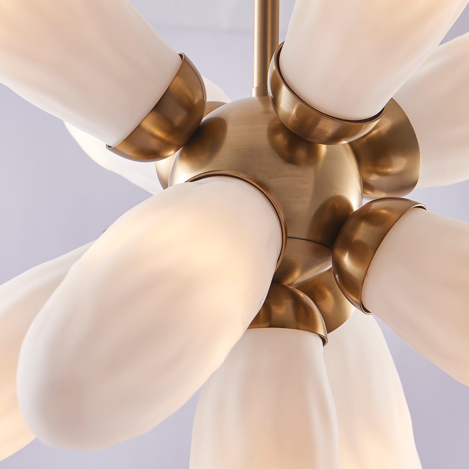 26'' Crest 9 Light Winter Brass Pendant